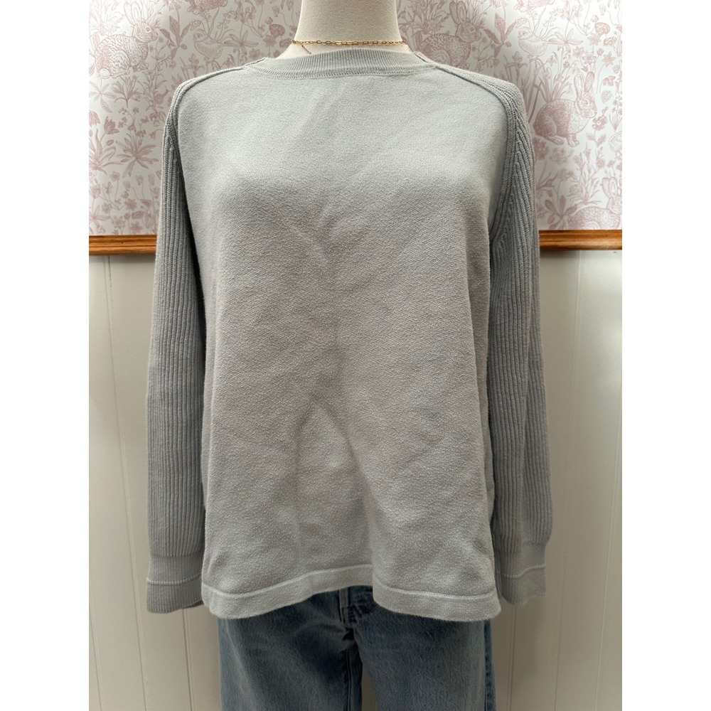 Vince Light Blue 100% Cotton Knit Sweater - Picture 4 of 9